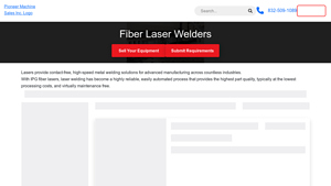 Pioneer Machine Sales - Fiber Laser Welders