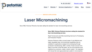 Potomac Photonics - Laser Micromachining Services