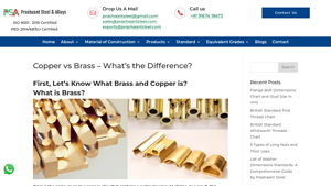 Prashaant Steel - Brass and Copper Alloys
