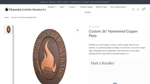 Premier Copper Products - Custom 36 Hammered Copper Plate
