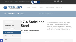 Premium Alloys - 17-4 Stainless Steel