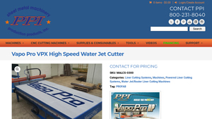 Production Products - Vapo Pro VPX High Speed Water Jet Cutter