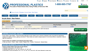 Professional Plastics - Acrylic Sheet - Rain Pattern