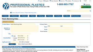 Professional Plastics - CNC Plastic Parts & Sheets