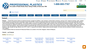 Professional Plastics - Torlon® Sheets and Rods