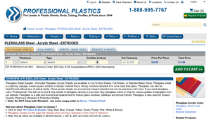Professional Plastics - Plexiglass Acrylic Sheet