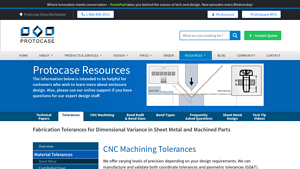 Protocase - CNC Machining Tolerances