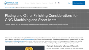 Protolabs - Finishing Options for CNC Machining and Sheet Metal Fabrication