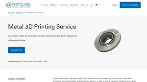 Proto Labs - Direct Metal Laser Sintering (DMLS)