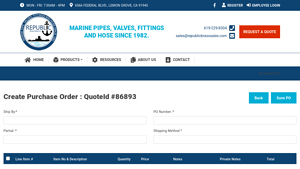 REPUBLIC BRASS SALES INC. - Marine Pipes, Valves, and Fittings