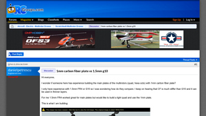 RC Groups - Carbon Fiber vs G10 Plates
