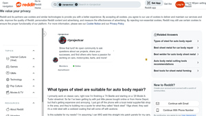 Reddit - Steel Types for Auto Body Repair