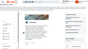 Reddit - Stainless vs Galvanized Steel
