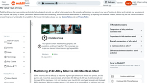 Reddit - Alloy Steel vs Stainless Steel