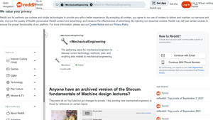 Reddit - Slocum Fundamentals of Machine Design Lectures