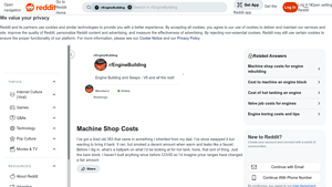 Reddit - Machine Shop Services for Engine Rebuilding