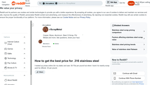 Reddit - Stainless Steel Scrap Pricing