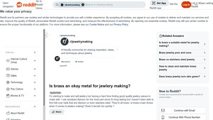 Reddit - Brass Jewelry Insights