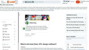 Reddit - Key 3D Modeling Software