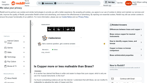Reddit - Brass in Musical Instruments