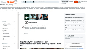 Reddit - Carbide Burr Recommendations