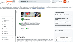 Reddit - DXF to STL Conversion Tools