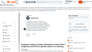 Reddit - Engineering Surface Finish Insights