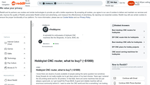 Reddit - Hobbyist CNC Routers
