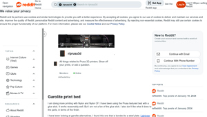 Reddit - Garolite G10 Print Bed