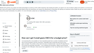 Reddit - Budget-Friendly CNC Service for Small Gears