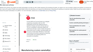 Reddit - Custom Camshaft Manufacturing