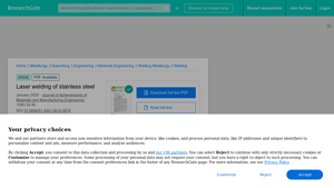 ResearchGate - Laser Welding of AISI 304 Stainless Steel