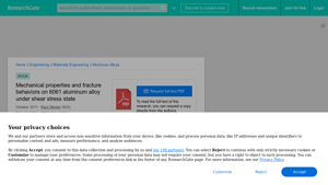 ResearchGate - Mechanical Properties of 6061 Aluminum Alloy