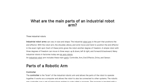 Robots.com - Key Components of Industrial Robot Arms