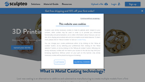 Sculpteo - Lost Wax Casting Solutions