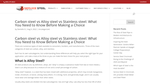 Service Steel - Alloy and Carbon Steel Products