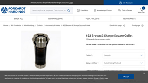 Hardinge - #22 Brown & Sharpe Square Collet