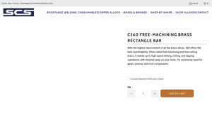 Southern Copper - C360 Free-Machining Brass Rectangle Bar
