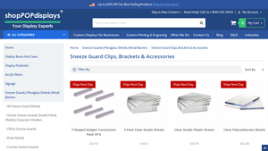 Shop Pop Displays - Sneeze Guard Clips & Accessories