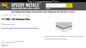 Speedy Metals - 1/4 3003 H14 Aluminum Plate