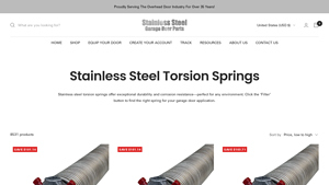 Stainless Garage Door Parts - Torsion Spring 2 ID x .192 Wire