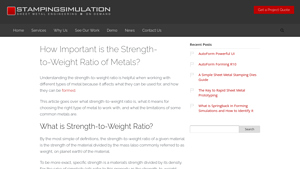 Stamping Simulation - Strength-to-Weight Ratio Insights
