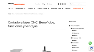 Tecnomaquinaria - Cortadora Láser CNC