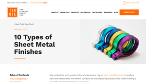TFG USA - Sheet Metal Finishes Guide