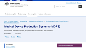 TGA - Medical Device Production Systems