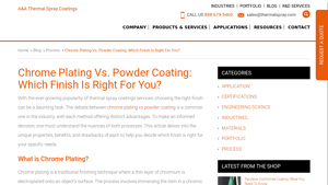 Thermal Spray - Chrome Plating