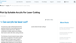 ThunderLaser - Acrylic Laser Cutting Solutions