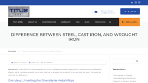 Titus Steel - Key Products in Wear-Resistant Alloys
