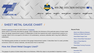TJ Fab - Sheet Metal Gauge Chart