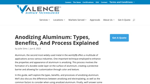 Valence Surface Tech - Anodized Aluminum Solutions